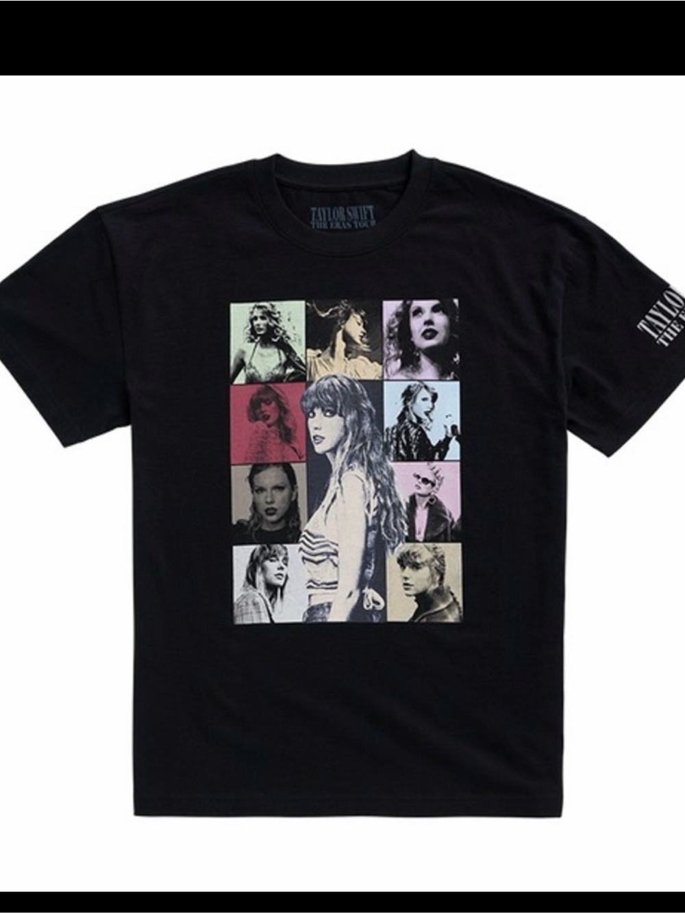 Taylor Swift Eras tour Black Tour Graphic Tee with White Print 0011